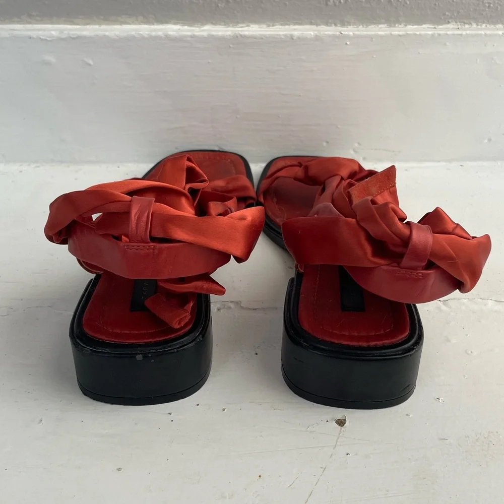 Zara Satin Wrap Sandals - Picture 3 of 5